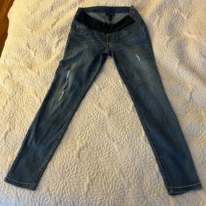 Motherhood Maternity Indigo blue distressed maternity jeans